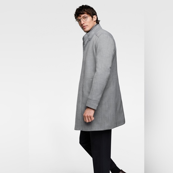 ZARA MAN GRAY COAT BRAND NEW WITH TAGS MEDIUM - Picture 6 of 11